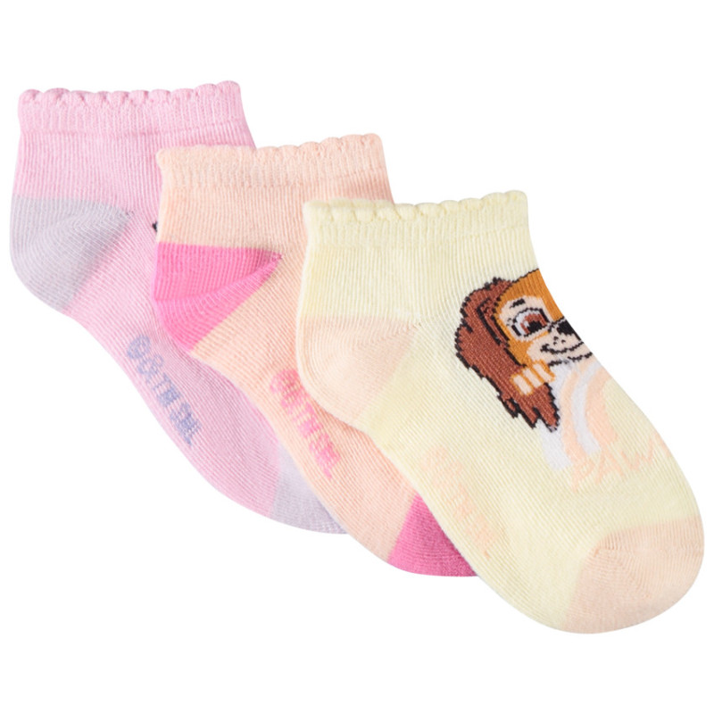 Lot de 3 paires de chaussettes courtes Pat'Patrouille fille