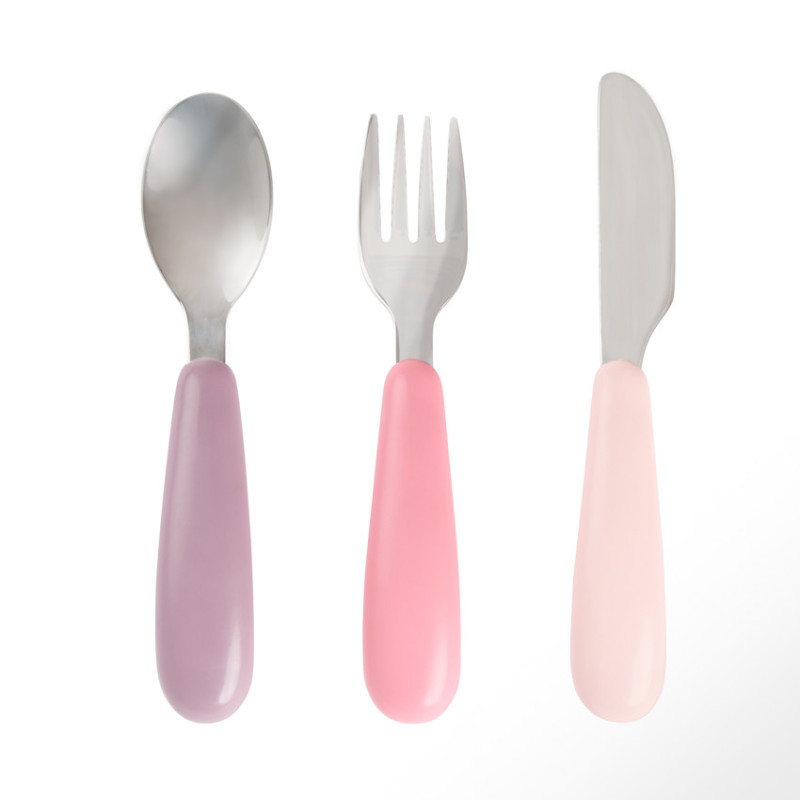 Set de 3 couverts 1er âge Miamix rose
