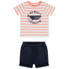 Ensemble court t-shirt rayé + bermuda pour bébé garçon