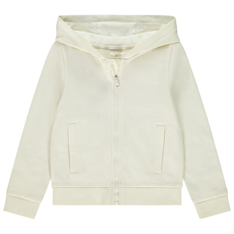 Gilet en molleton uni à capuche fille