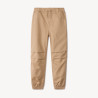 Pantalon uni en toile avec taille élastiquée garçon
