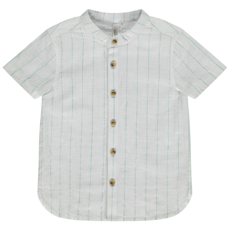 Chemise manches courtes rayée à col mao pour bébé garçon