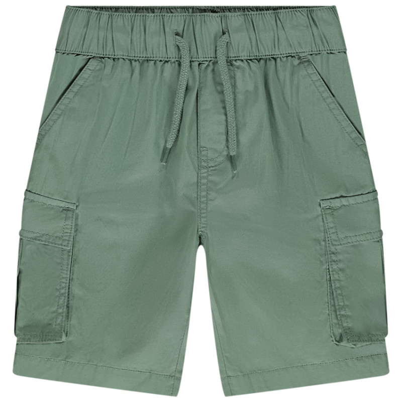 Bermuda cargo uni en popeline garçon