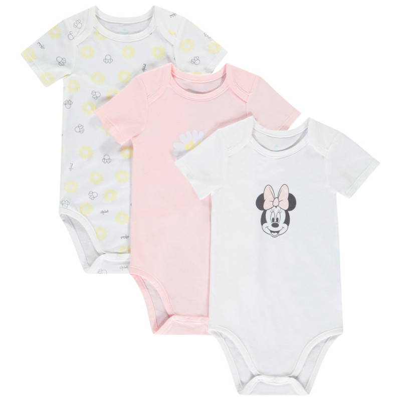 Lot de 3 bodies manches courtes Minnie Disney pour bébé fill