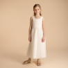Robe longue de cérémonie en tulle brodé fille