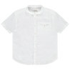 Chemise manches courtes uni à col mao