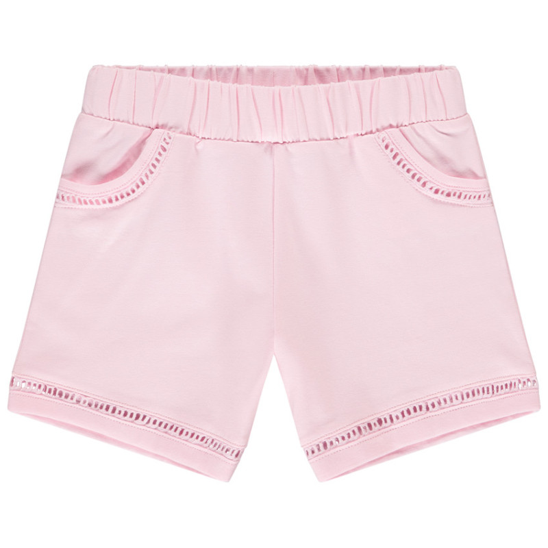 Short uni en molleton avec détails ajourés fille