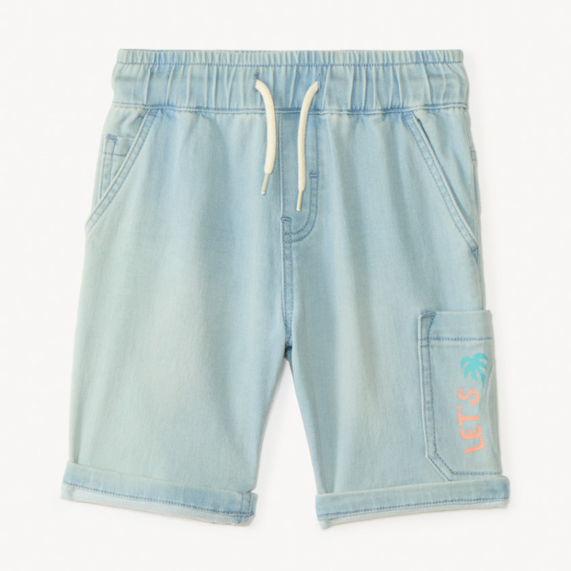 Bermuda effet jean à poche printée garçon