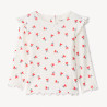 T-shirt manches longues côtelé imprimé cœurs pour bébé fille