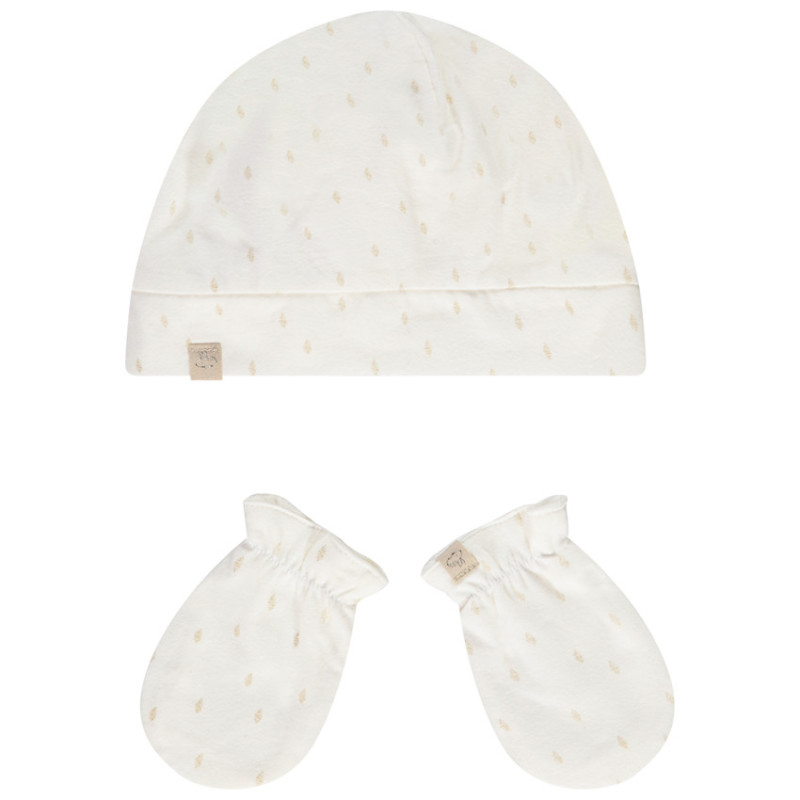 Ensemble bonnet + moufles imprimé fantaisie pour bébé