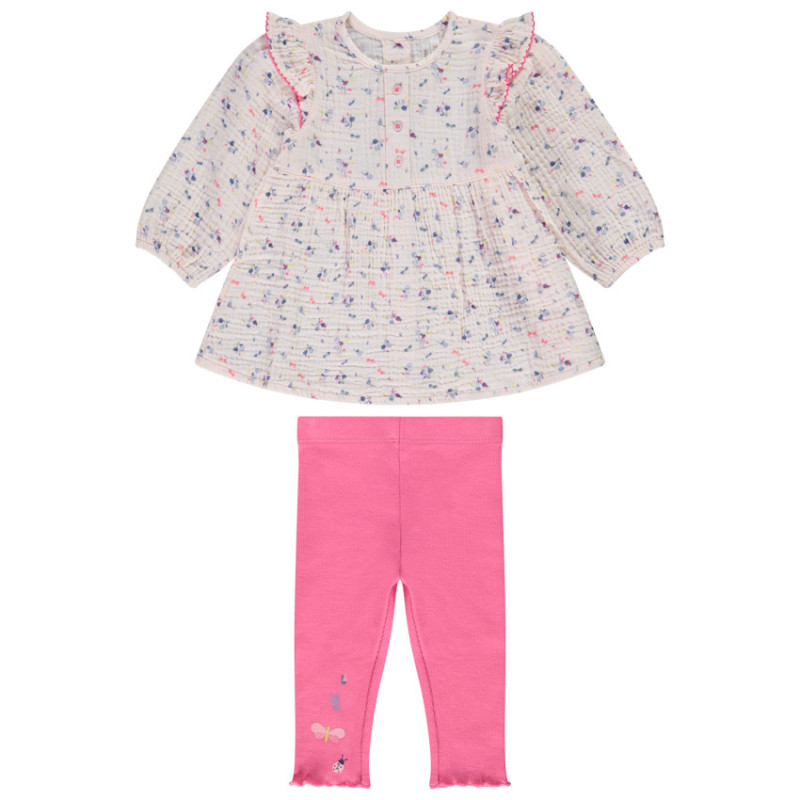 Ensemble tunique en double gaze de coton + caleçon pour bébé