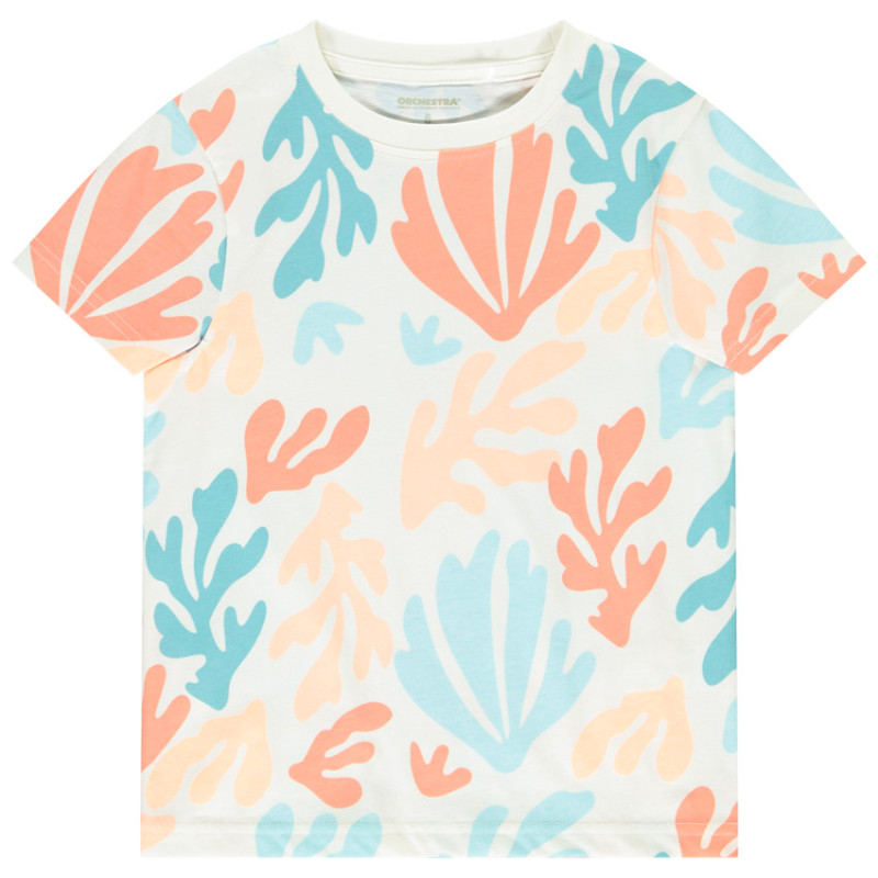 T-shirt manches courtes imprimé coraux garçon