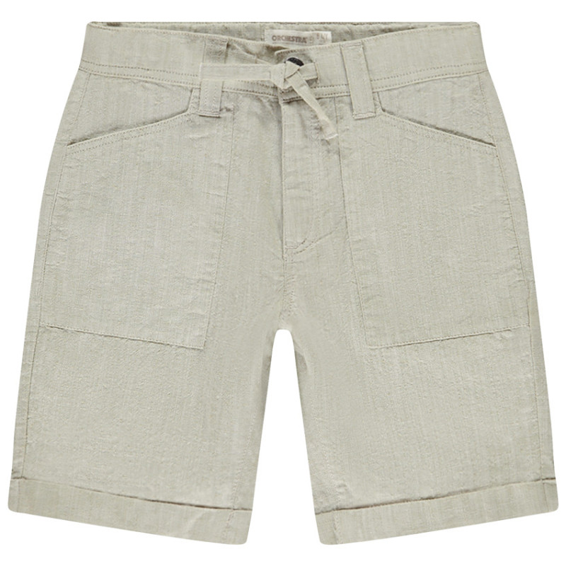 Bermuda uni en toile tissée garçon