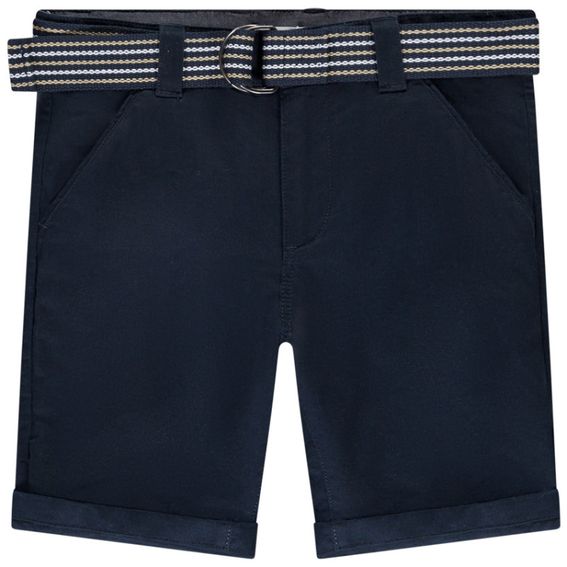 Bermuda uni avec ceinture fantaisie garçon