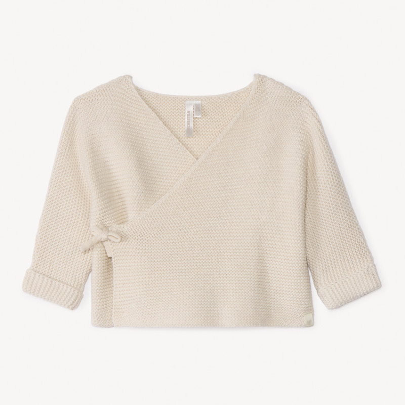 Brassière unie en tricot point mousse pour bébé