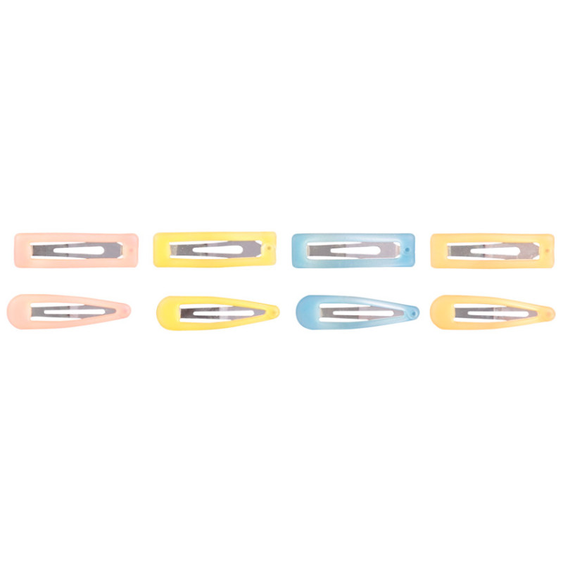Lot de 8 barrettes à clip pastel fille