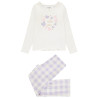 Set pyjama long bi-matière à carreaux vichy fille