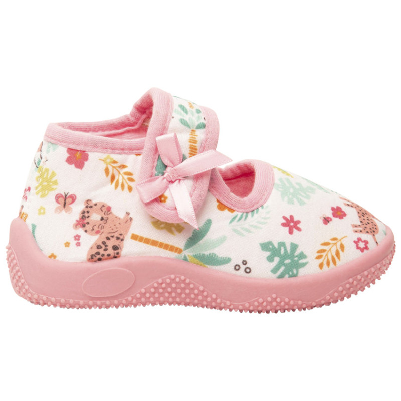 Chaussons babies à scratch imprimé jungle pour bébé fille