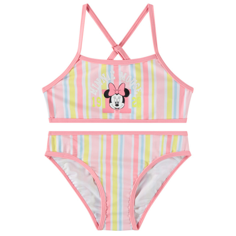 Maillot de bain 2 pièces rayé à print Minnie Disney fille