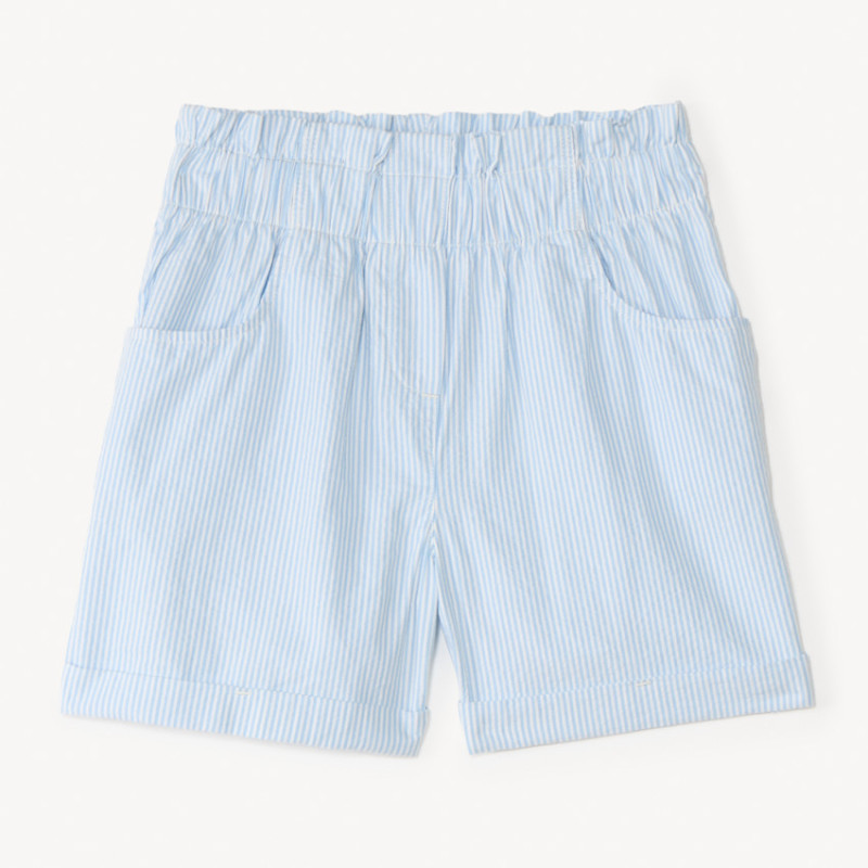Short évasé en seersucker rayé fille