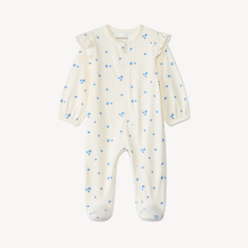 Dors-bien zippé à imprimé fleurs pour bébé fille