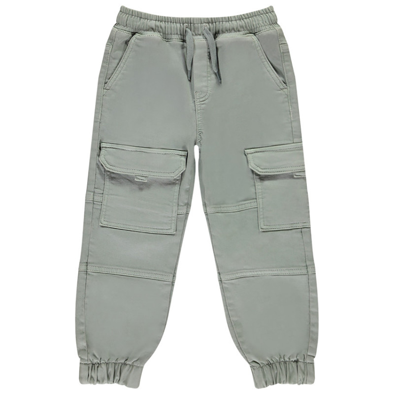 Jean uni à poches effet denim style cargo garçon
