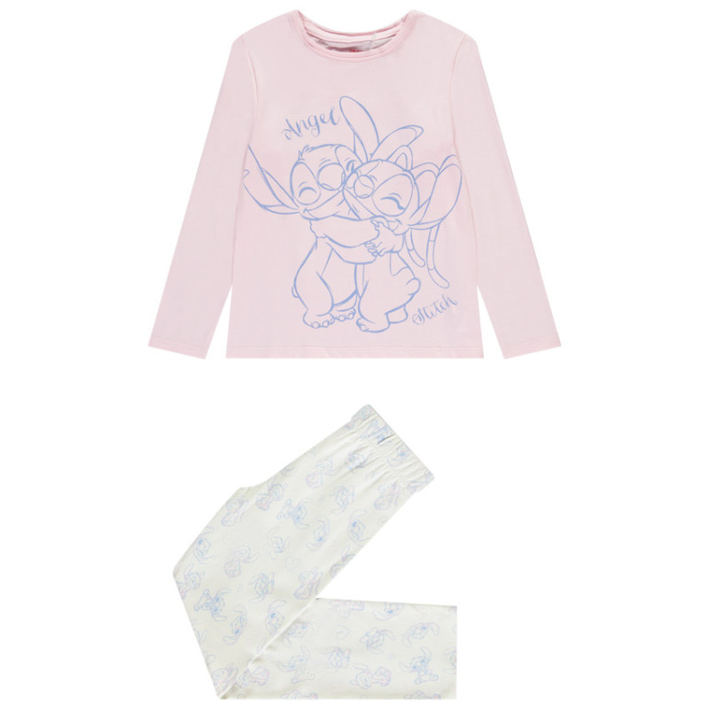 Set pyjama long en jersey Stitch & Angel Disney fille