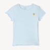T-shirt manches courtes côtelé à cœur brodé fille
