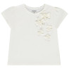 T-shirt manches courtes uni avec nœuds fille