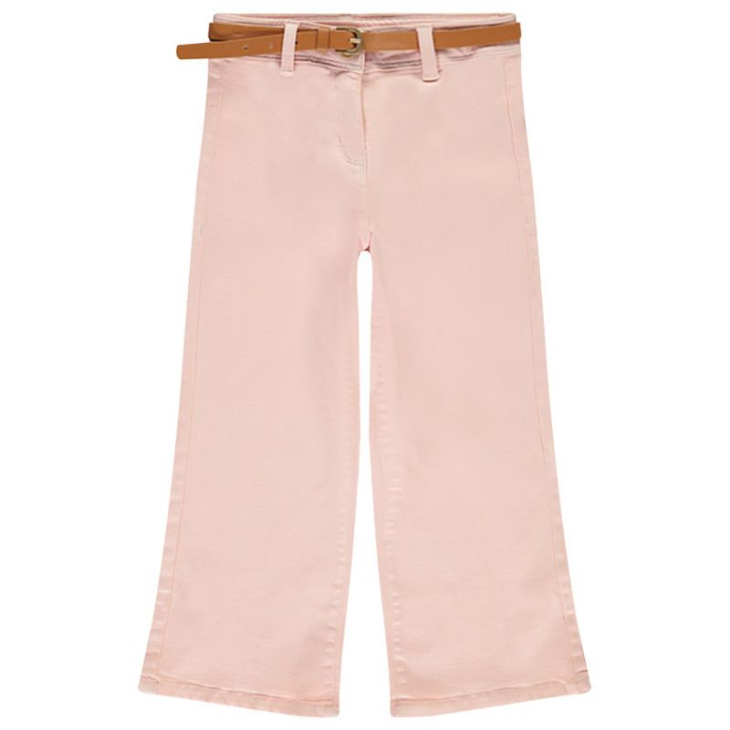 Jean denim overdyed large rose avec ceinture fille