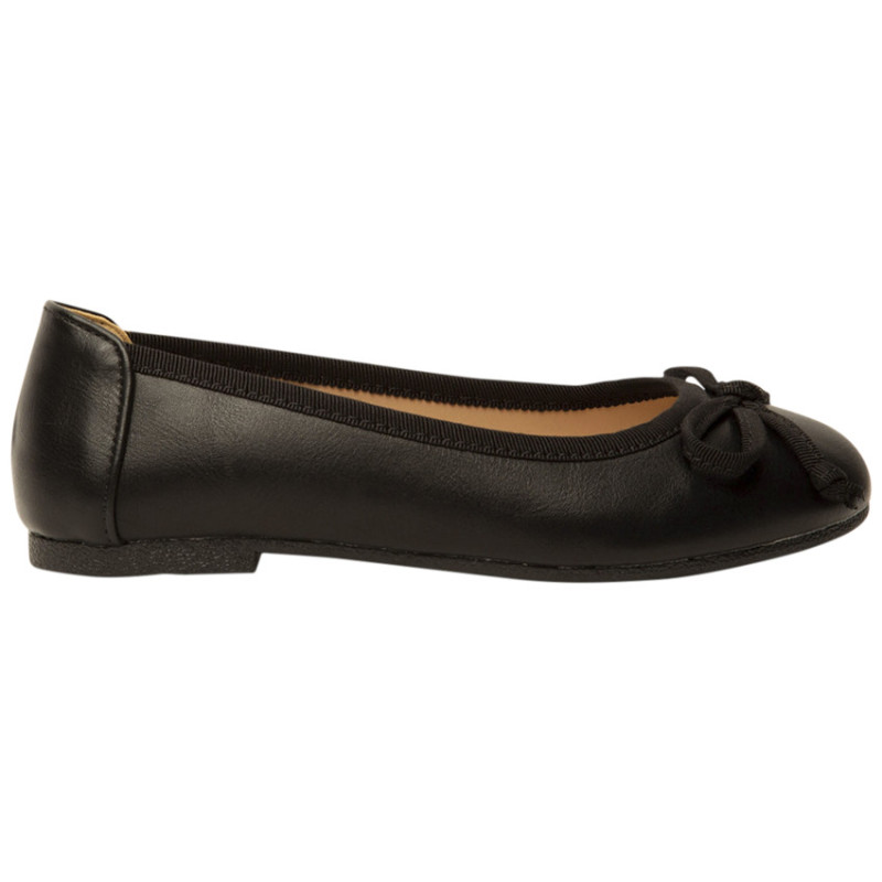 Ballerines noires en simili cuir avec nœud fille