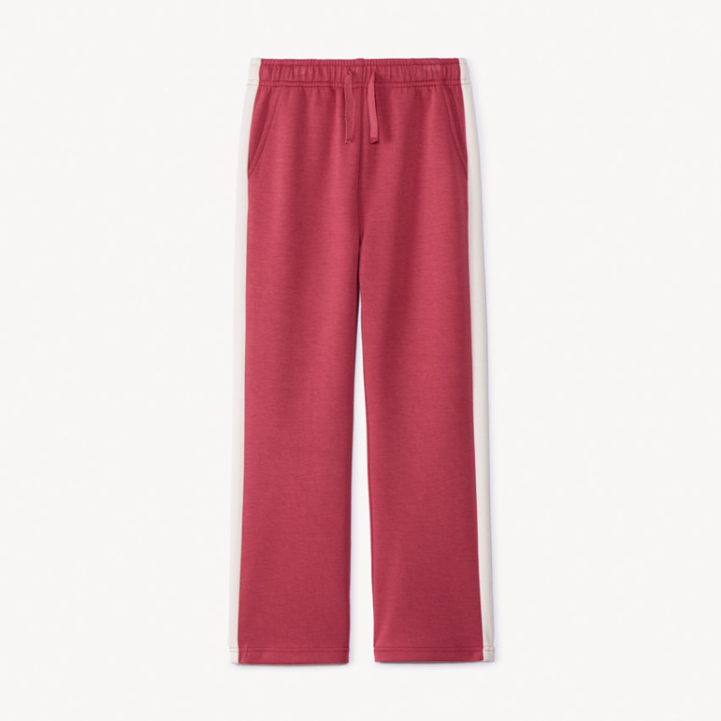 Jogging large en molleton avec bandes latérales fille