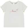 T-shirt manches courtes à broderie dorée fille