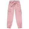 Pantalon cargo en twill uni avec ceinture fille