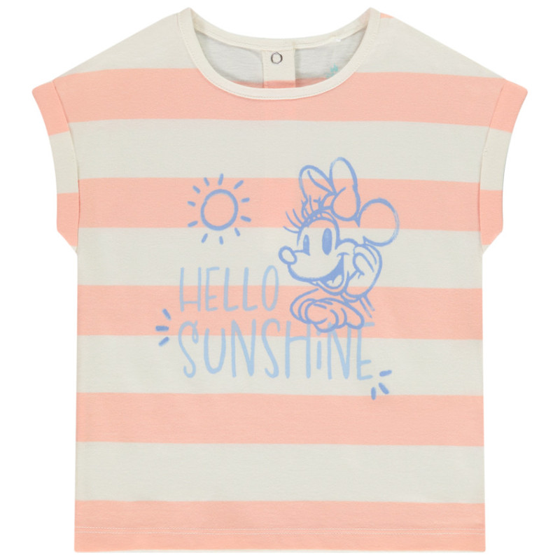T-shirt manches courtes rayé print Minnie Disney pour bébé f