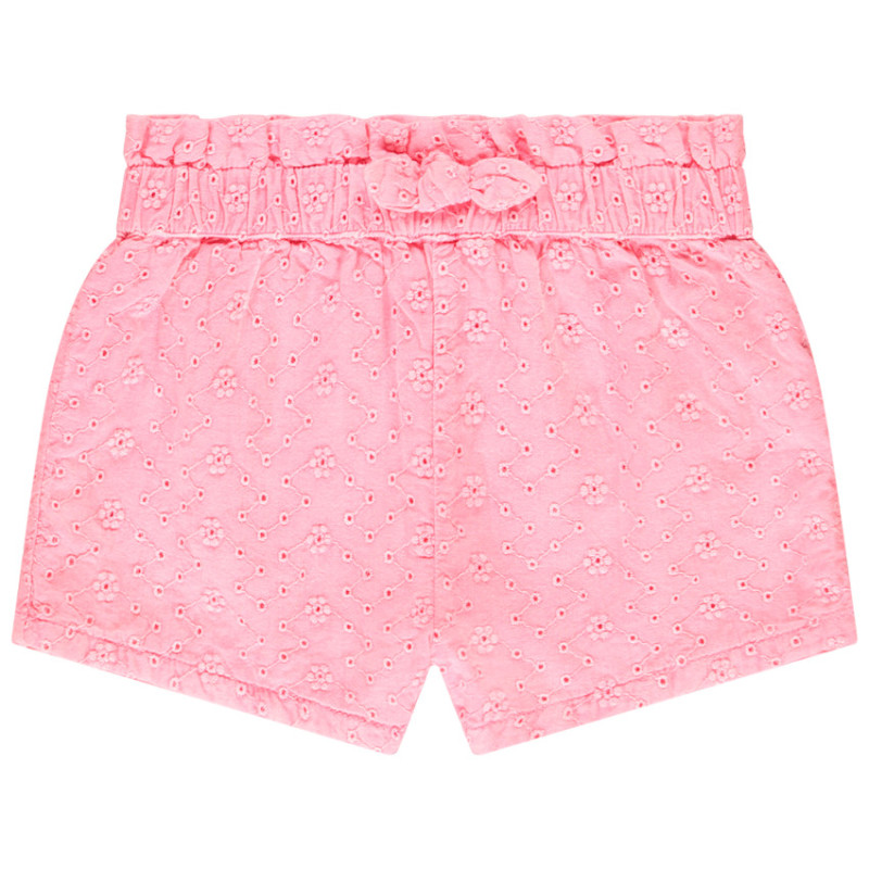 Short uni en broderie anglaise avec nœud pour bébé fille