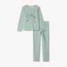 Set pyjama en velours printé uni fille