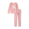 Set pyjama en velours printé uni fille