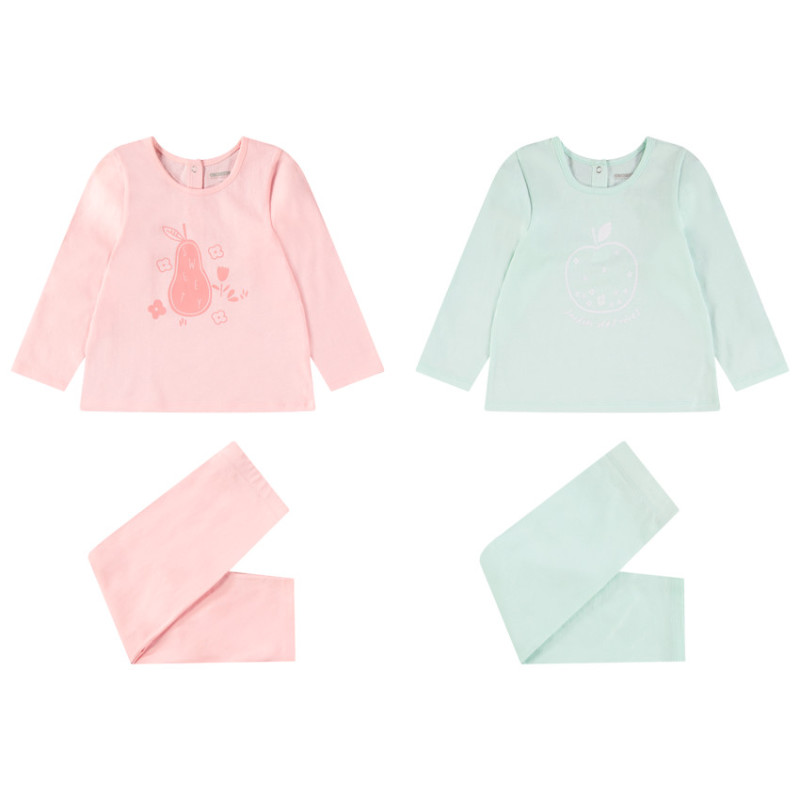 Lot de 2 pyjamas 2 pièces en jersey pour bébé fille