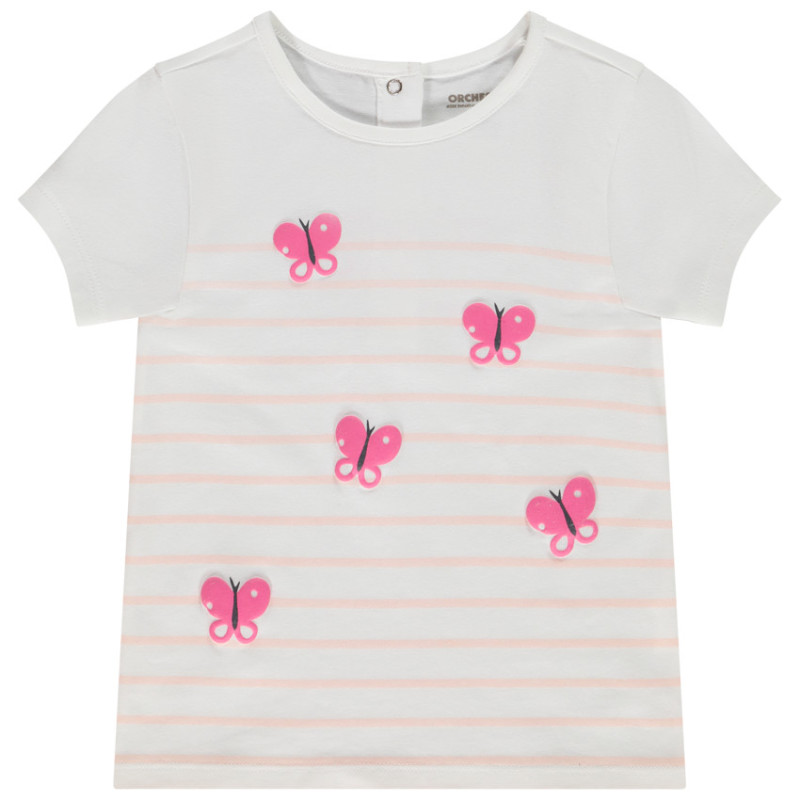 T-shirt manches courtes type marinière fantaisie pour bébé f