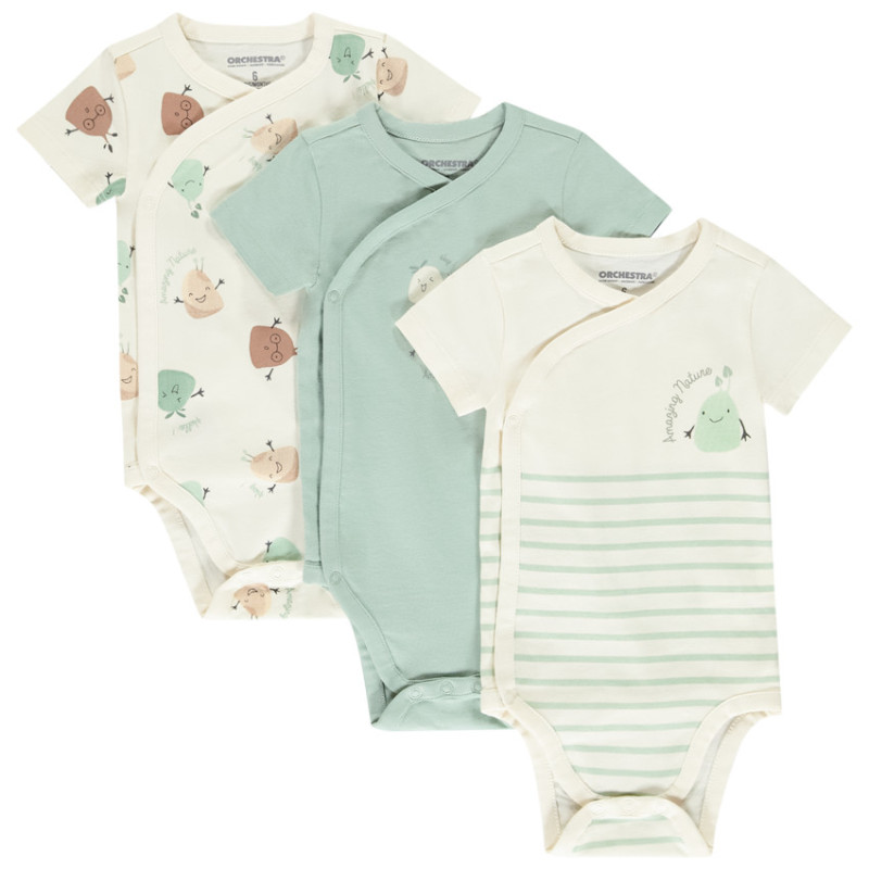 Lot de 3 bodies manches courtes fantaisie pour bébé garçon (