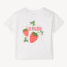 T-shirt manches courtes print fraises fille