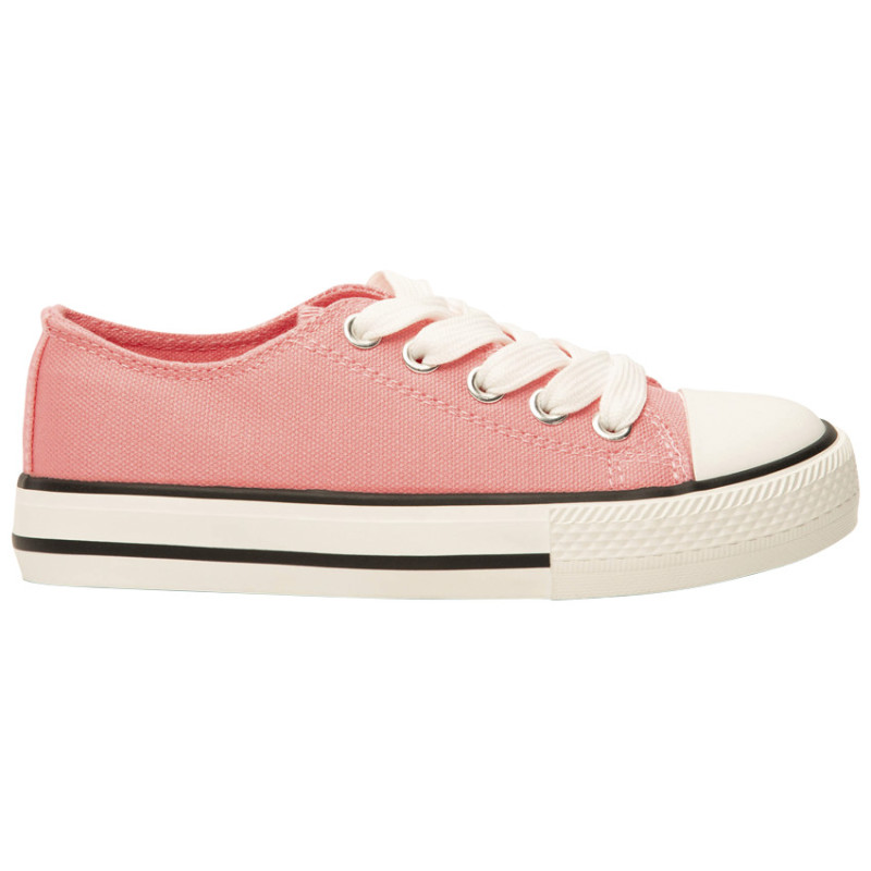 Baskets basses en toile roses avec lacets fille