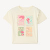T-shirt manches courtes avec print timbres fille