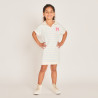 Robe polo col évasé à rayures fille