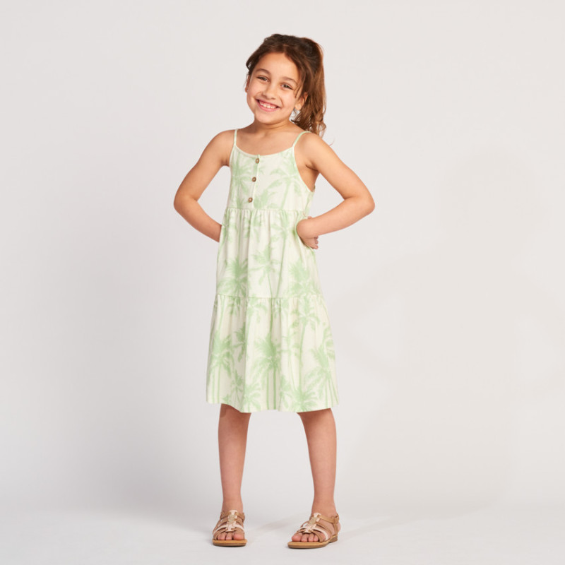 Robe sans manches imprimé palmiers fille