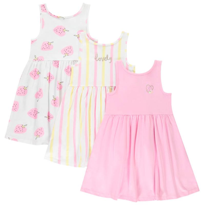 Lot de 3 robes sans manches fantaisies fille