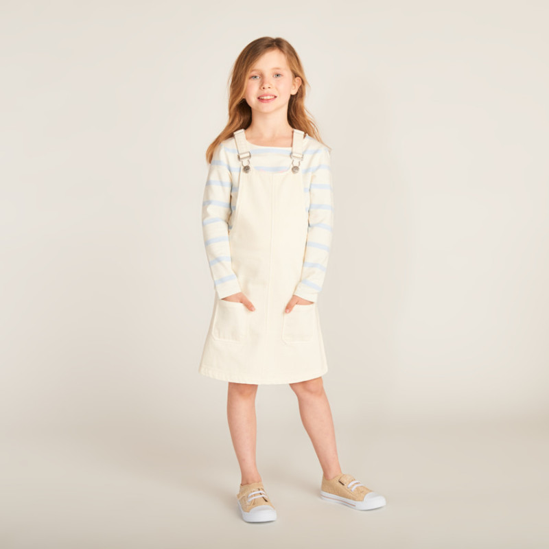 Robe salopette avec poches plaquées fille