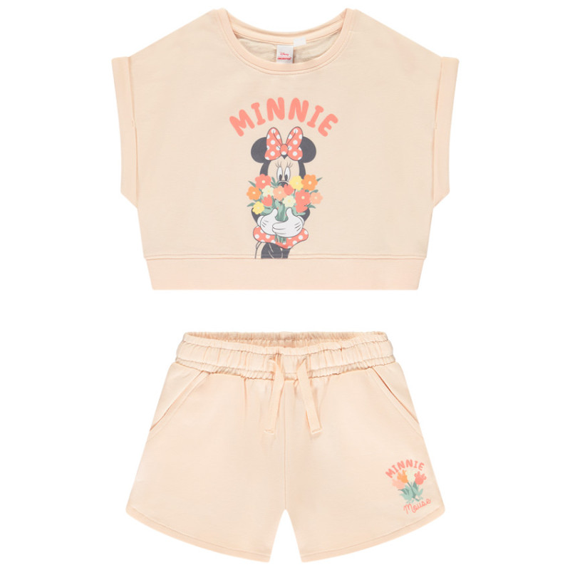 Ensemble t-shirt forme boîte + short Minnie Disney fille