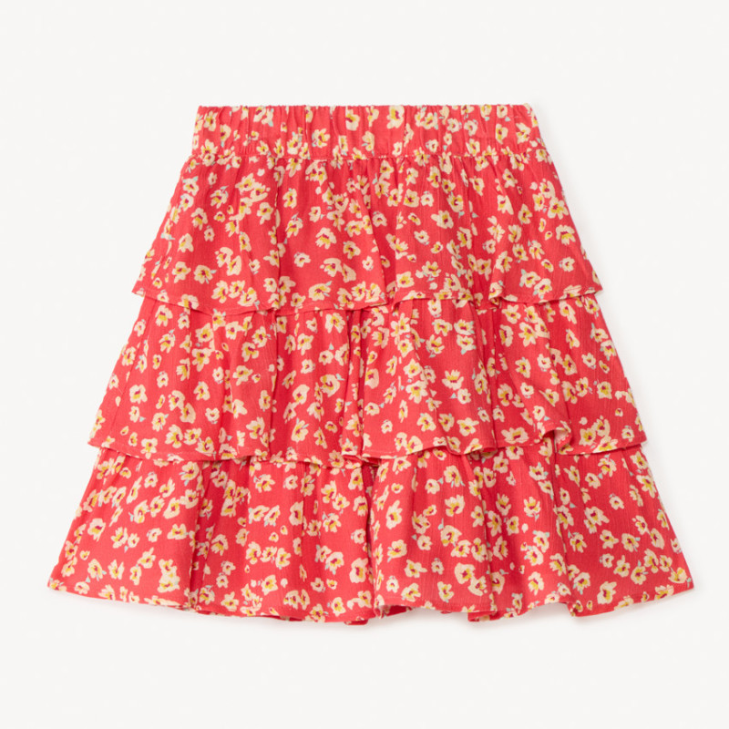 Jupe volantée effet froissé à imprimé fleurs fille